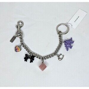 Coach Motif Chain Bag Charm, NWT